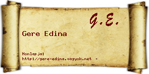 Gere Edina névjegykártya
